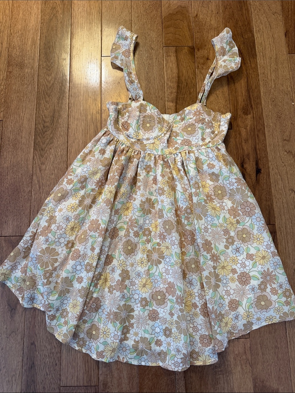 NWT - Floral Ruffled Strap Mini Dress
